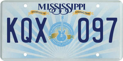 MS license plate KQX097