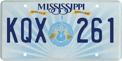 MS license plate KQX261