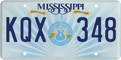 MS license plate KQX348