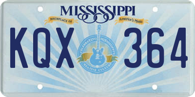 MS license plate KQX364