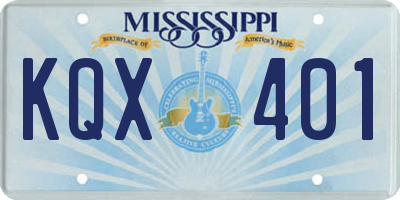 MS license plate KQX401