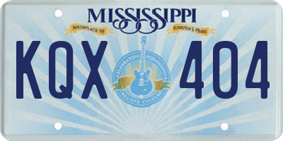 MS license plate KQX404
