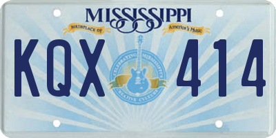 MS license plate KQX414
