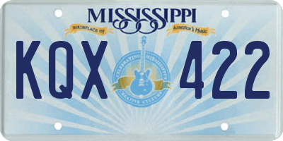 MS license plate KQX422