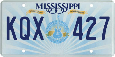 MS license plate KQX427