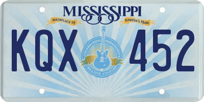 MS license plate KQX452