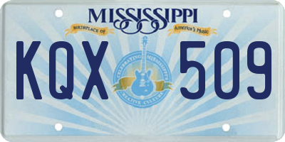 MS license plate KQX509