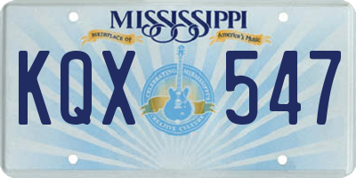 MS license plate KQX547