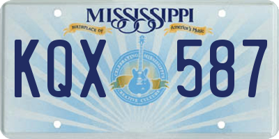 MS license plate KQX587