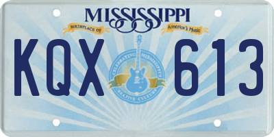 MS license plate KQX613
