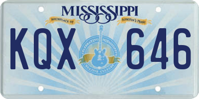 MS license plate KQX646