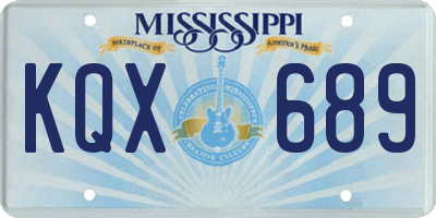 MS license plate KQX689
