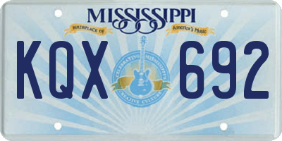 MS license plate KQX692