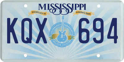 MS license plate KQX694