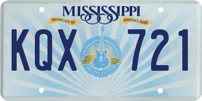 MS license plate KQX721