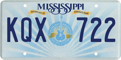 MS license plate KQX722