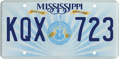 MS license plate KQX723