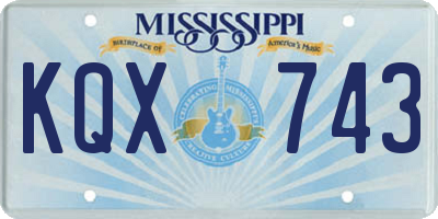 MS license plate KQX743