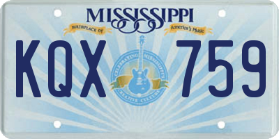 MS license plate KQX759
