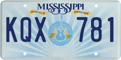 MS license plate KQX781