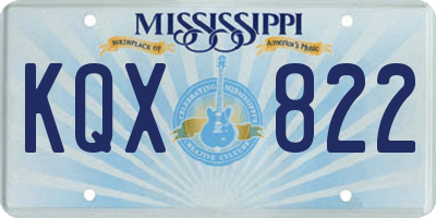 MS license plate KQX822