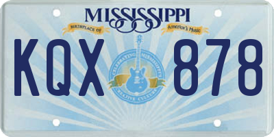 MS license plate KQX878