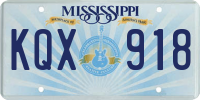 MS license plate KQX918