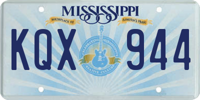 MS license plate KQX944