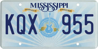 MS license plate KQX955
