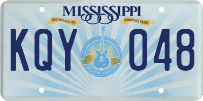 MS license plate KQY048