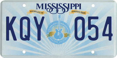 MS license plate KQY054