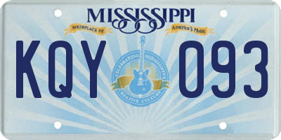 MS license plate KQY093