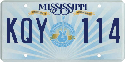 MS license plate KQY114