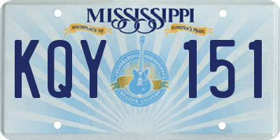 MS license plate KQY151