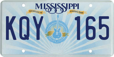 MS license plate KQY165