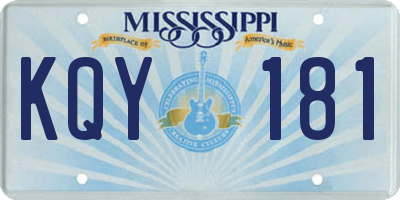 MS license plate KQY181
