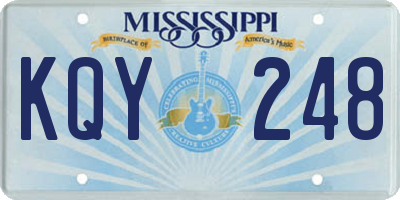 MS license plate KQY248