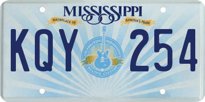 MS license plate KQY254