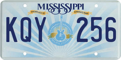 MS license plate KQY256
