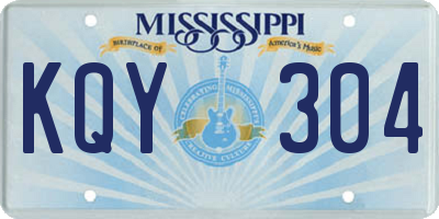 MS license plate KQY304