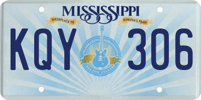MS license plate KQY306