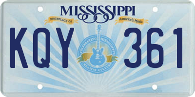 MS license plate KQY361