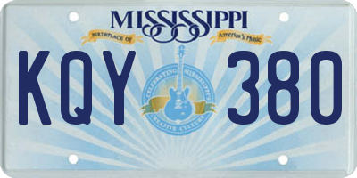 MS license plate KQY380