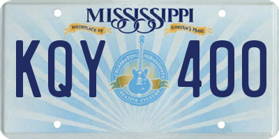MS license plate KQY400