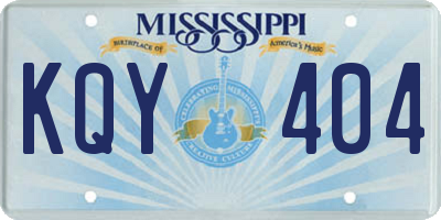 MS license plate KQY404