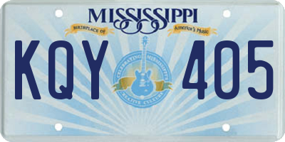 MS license plate KQY405