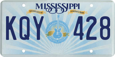 MS license plate KQY428