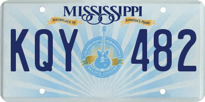 MS license plate KQY482
