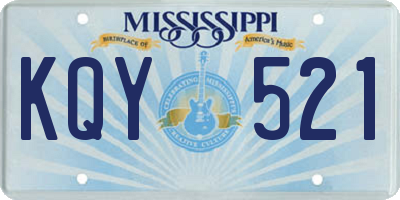MS license plate KQY521