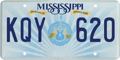 MS license plate KQY620